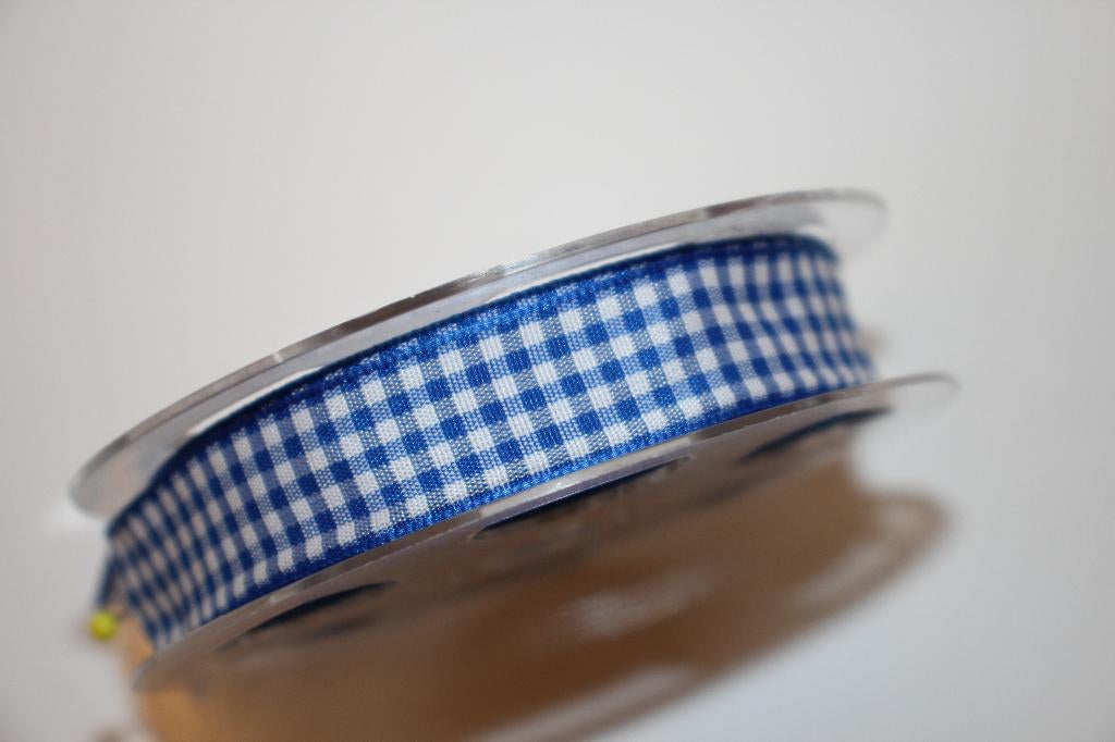 Geweven lint / band 15mm - blauw wit geruit #3607, Hobby en Vrije tijd, Naaien en Fournituren, Ophalen of Verzenden, Nieuw, Lint, Band of Elastiek