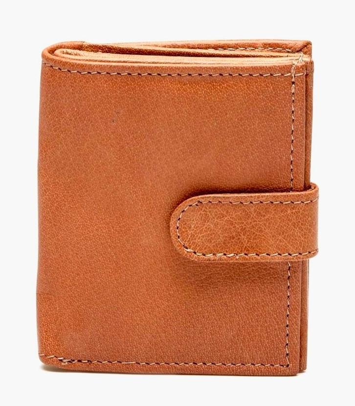 Nieuwe cognac drukknop portemonnee leer  Chabot, Sieraden, Tassen en Uiterlijk, Portemonnees, Nieuw, Overige merken, Bruin, Leer