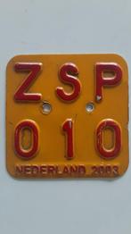 Origineel bromfiets kentekenplaatje met de code zsp-010., Ophalen of Verzenden, Gebruikt