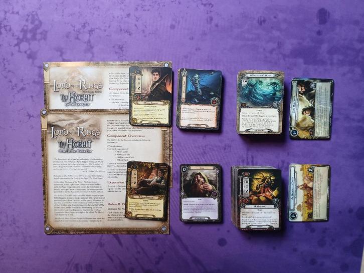 Lord of the Rings LCG Both Hobbit Saga expansions, Hobby en Vrije tijd, Gezelschapsspellen | Kaartspellen, Gebruikt, Een of twee spelers