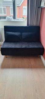 Slaapbank Velvet, Gouden Pootjes - 120cm breed, Ophalen, Gebruikt, Zwart, Twijfelaar