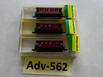 Adv-562 N Spoor Personenwagons 3068/69 Minitrix K.Bay.sts-B beschikbaar voor biedingen