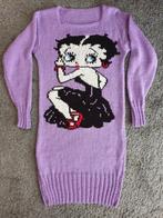 Handgebreide lange trui met Betty Boop., Ophalen of Verzenden, Zo goed als nieuw, Maat 46/48 (XL) of groter, Paars