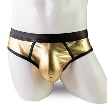 Gouden heren lak onderbroek / mannen slip beschikbaar voor biedingen