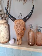 Echt thaise waterbuffel buffel schedel gegraveerd ibiza boho, Ophalen of Verzenden, Zo goed als nieuw, Schedel