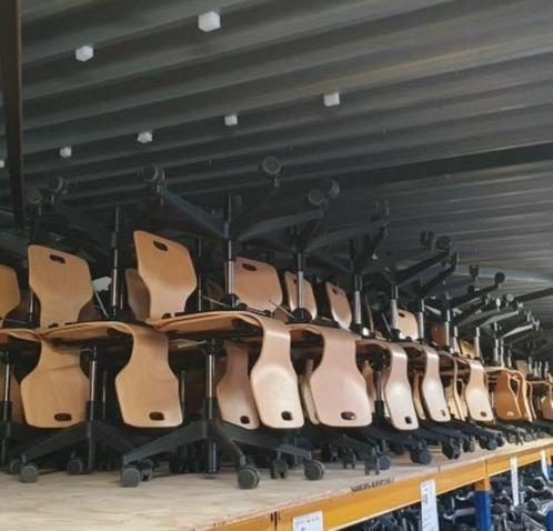 GROOT AANBOD houten stoelen werkstoel schoolstoel labstoel, Huis en Inrichting, Bureaustoelen, Gebruikt, Bruin, Ophalen