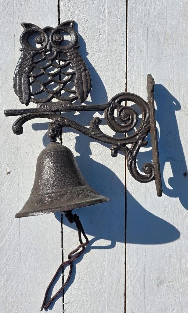 DEURBEL UIL / / gietijzer, Tuin en Terras, Tuinwanddecoratie, Nieuw, Ophalen of Verzenden