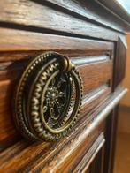 Vintage houten kastje met wit marmeren blad, Ophalen, Gebruikt