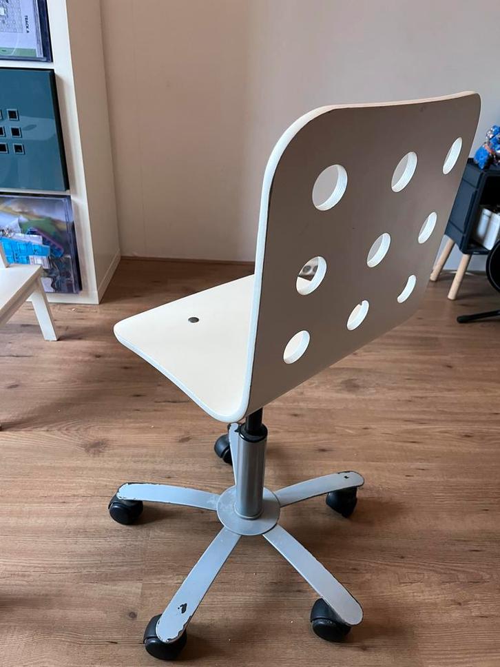 IKEA Bureaustoel Wit Hout Wieltjes, Huis en Inrichting, Bureaustoelen, Gebruikt, Bureaustoel, Wit, Ophalen