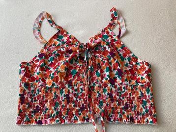 NIEUW top gesmokt viscose-mix spaghetti-bandjes maat 50-52  beschikbaar voor biedingen