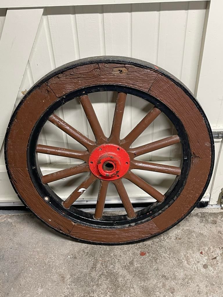 Oud houten wiel decoratie, Antiek en Kunst, Ophalen of Verzenden