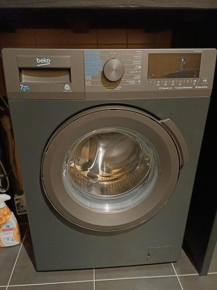 Zwarte Beko Wasdroogcombinatie-Perfect voor kleine ruimtes!, Witgoed en Apparatuur, Wasmachines, Gebruikt, Voorlader, 6 tot 8 kg