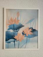 Leuk schilderij (53x63 cm) met bloemen, Ophalen, Zo goed als nieuw, Schilderij, 50 tot 75 cm