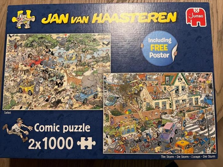 Jan van Haasteren - set Safari + de Storm, Hobby en Vrije tijd, Denksport en Puzzels, Gebruikt, Legpuzzel, 500 t/m 1500 stukjes