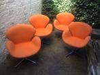 4 oranje retro swan chairs, Ophalen of Verzenden, Gebruikt, Overige kleuren, Vier