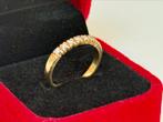 Gouden ring met 7 echte natuurlijke VS diamanten! maat 18mm, 18 tot 19, Ophalen of Verzenden, Zo goed als nieuw, Met edelsteen