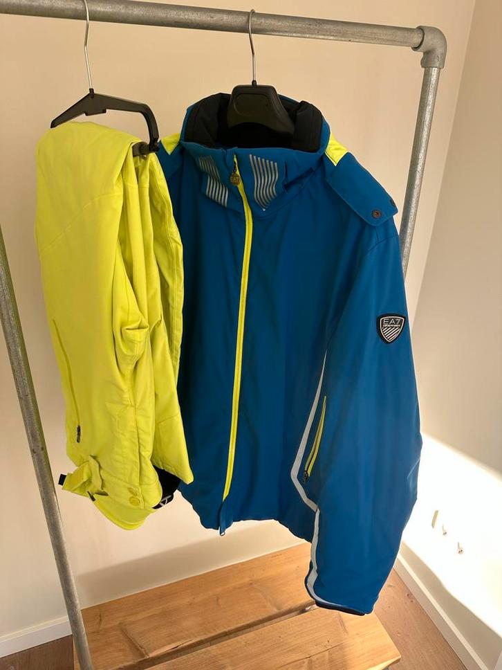EA7 Ski Jas & Broek - XXXL - Blauw/Neon Geel, Kleding | Heren, Jassen | Zomer, Zo goed als nieuw, Overige maten, Blauw, Ophalen of Verzenden