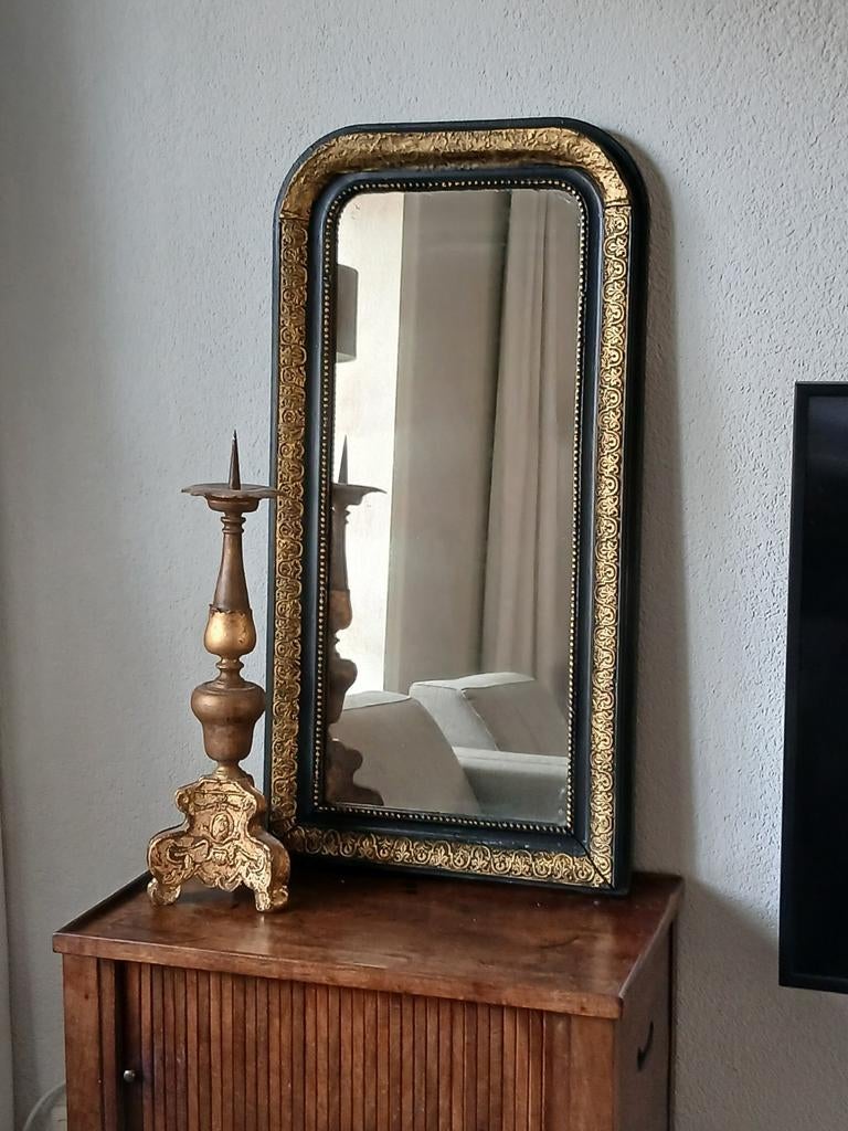 Stijlvolle Antieke Franse Louis Philippe Spiegel, Antiek en Kunst, Antiek | Spiegels, Ophalen, Rechthoekig, 50 tot 100 cm