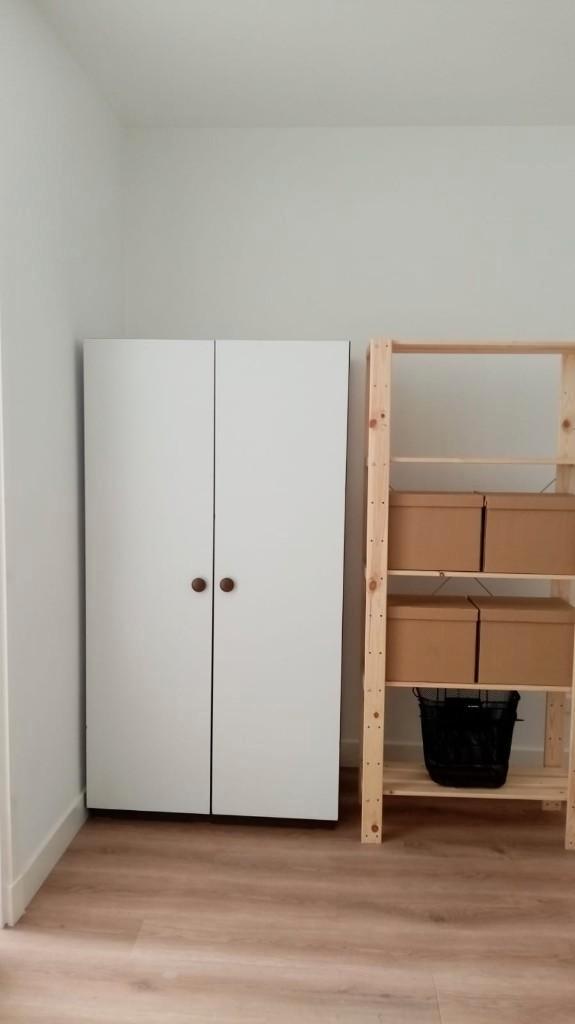 Retro closet, white, 89x215 cm, Huis en Inrichting, Kasten | Kledingkasten, Gebruikt, 200 cm of meer, 50 tot 100 cm, 50 tot 75 cm