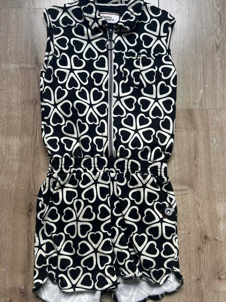4funky flavours jumpsuit maat 122 - 128 zwart wit, Ophalen of Verzenden, Zo goed als nieuw, Meisje