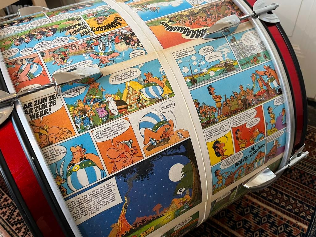 Bass Drum, Asterix Strip Wrap, 22” Hayman ketel, +vernislaag, Ophalen, Gebruikt, Nvt, Trommel