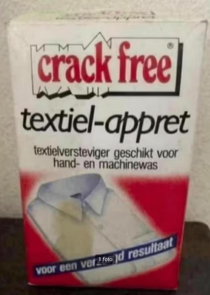Crack free, textiel-appret; textielversteviger, strijken, Ophalen of Verzenden, Zo goed als nieuw