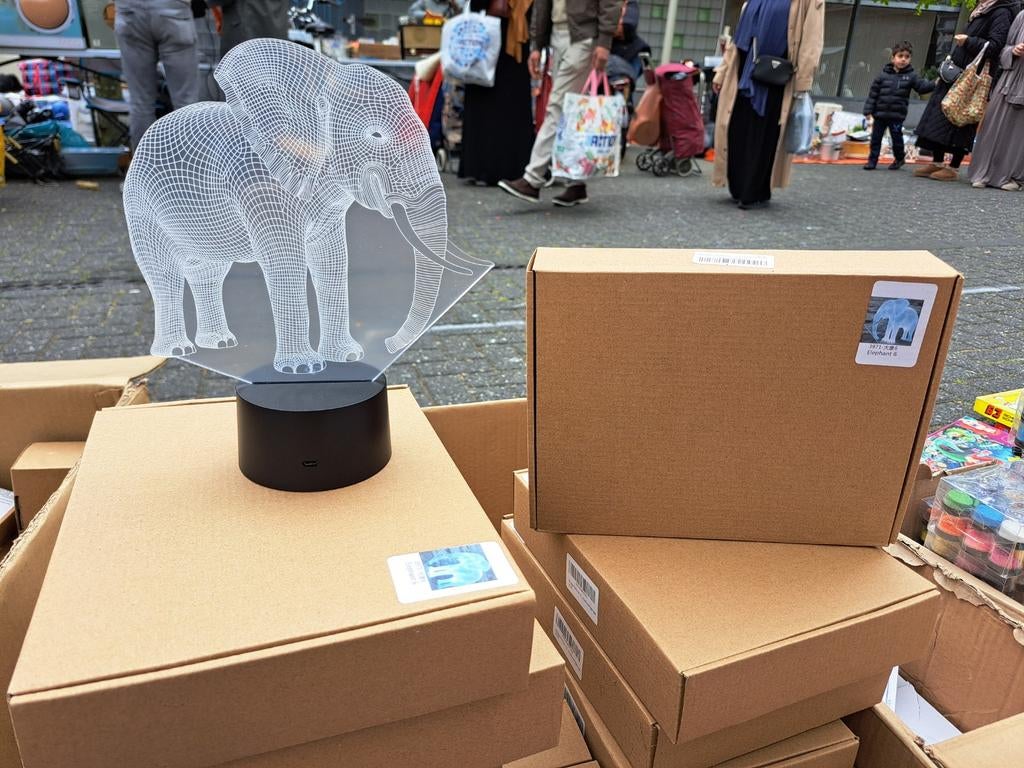 3D Illusie Lamp Olifant - Sfeervolle LED Nachtlamp, Ophalen of Verzenden, Nieuw, Modern, Speels, Decoratief