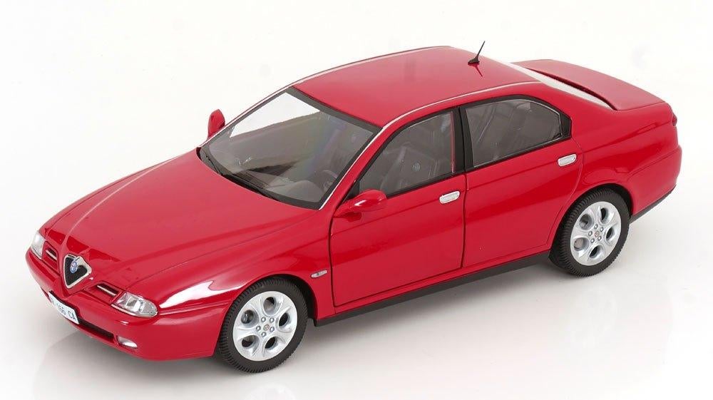 Mitica 1:18 Alfa Romeo 166 3.0 V6 rood met zwart interieur