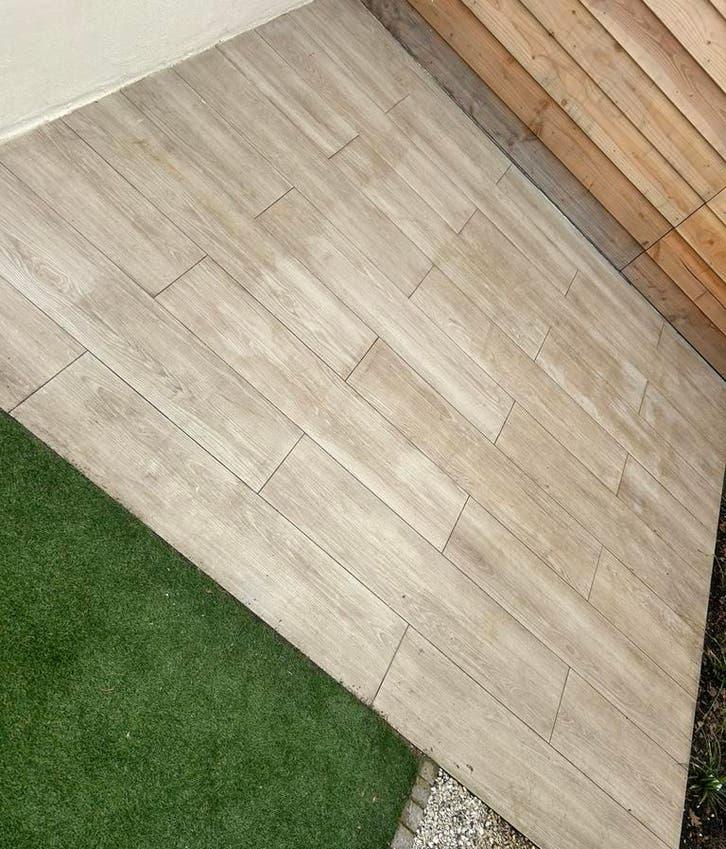 Buiten tegels (terras), Ophalen, Zo goed als nieuw, Minder dan 10 m²