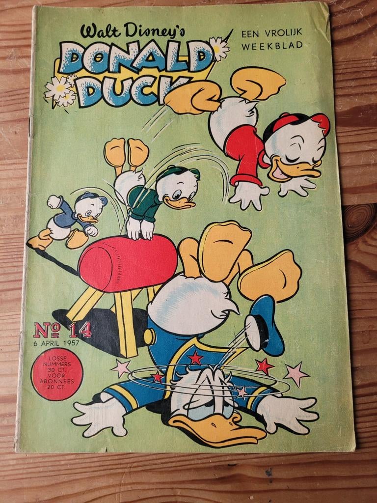 Donald Duck Weekblad - Nr. 14 - 6 April 1957 - Vintage, Eén stripboek, Ophalen of Verzenden, Gelezen, Walt Disney