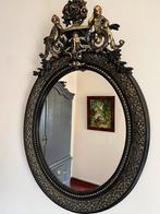 Antieke Hollandse ovale spiegel met cherubijnen, Ophalen, Ovaal, Minder dan 50 cm