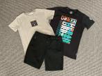 Jongens kledingpakket: 2 T-shirts en korte broek maat 152, Ophalen of Verzenden, Gebruikt, Jongen, Broek