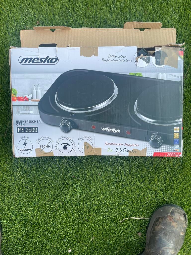 Mesko MS 6509 Elektrische Kookplaat - 2 Kookzones, Minder dan 85 cm, Nieuw, Ophalen of Verzenden, M