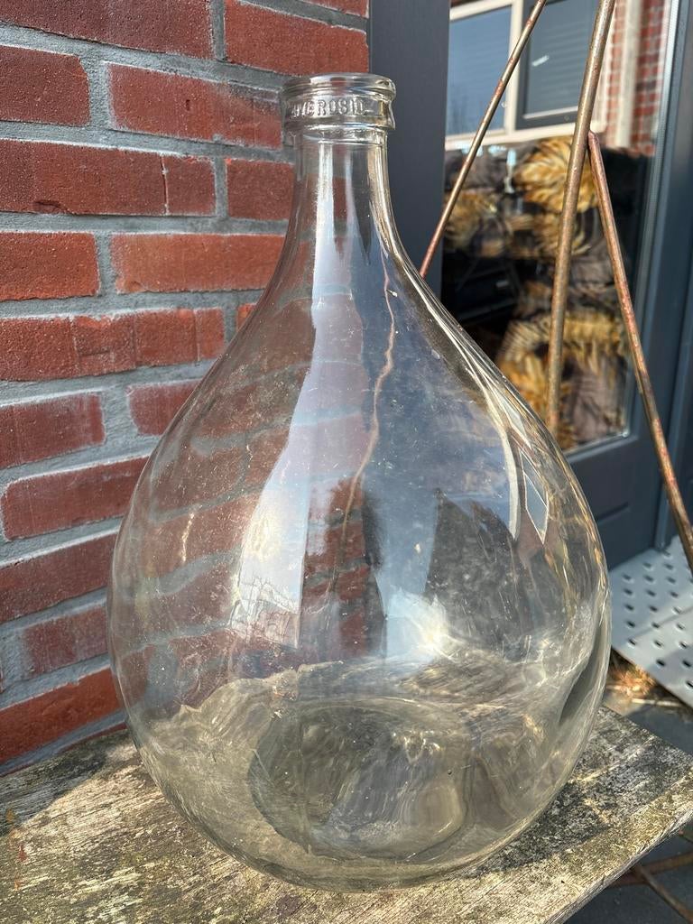 Grote glazen fles / mandfles / gistfles, Ophalen of Verzenden