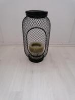 Lampion met kaarshouder, Gebruikt, 25 tot 50 cm, Zwart, Ophalen of Verzenden