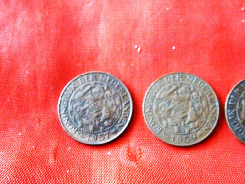 Suriname - complete serie 3x 1 cent 1957/59/60 schaars zf+, Postzegels en Munten, Munten | Nederland, Ophalen of Verzenden, Koningin Juliana