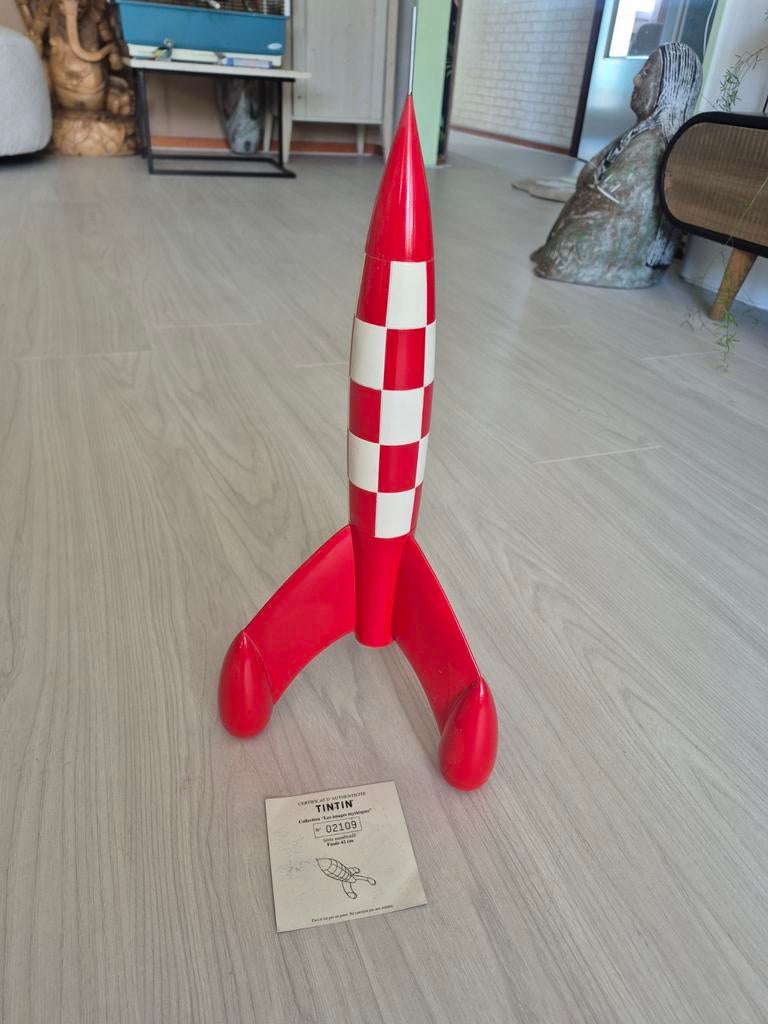 Kuifje TINTIN Raket 42 cm met certificate, Ophalen, Kuifje, Beeldje of Figuurtje
