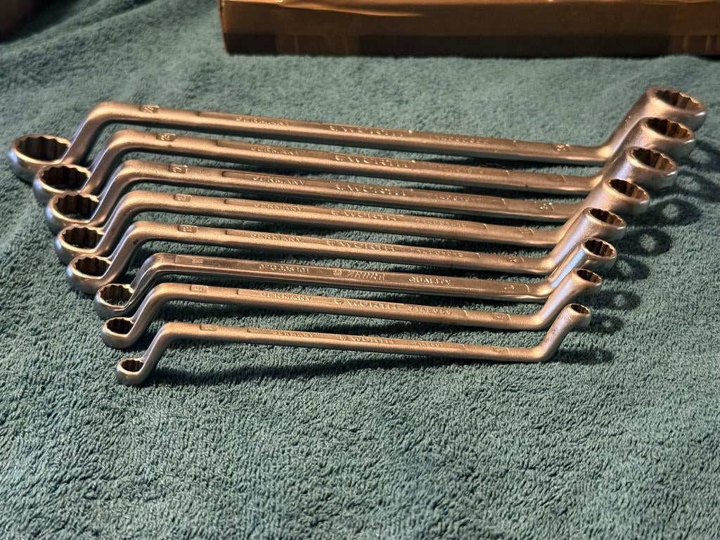 Complete Würth (ZEBRA) gebogen ringsleutelset 6-22mm, Auto diversen, Autogereedschap, Ophalen of Verzenden, Zo goed als nieuw