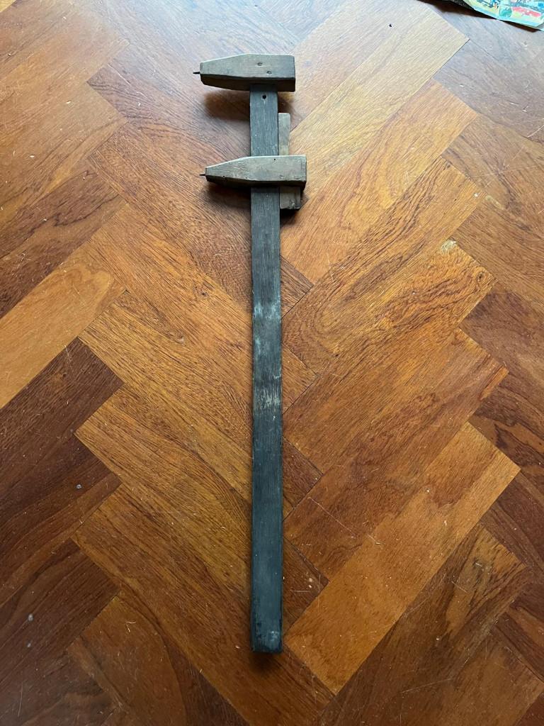 Antiek houten kruishout. Stokpasser meet gereedschap cirkel, Ophalen of Verzenden