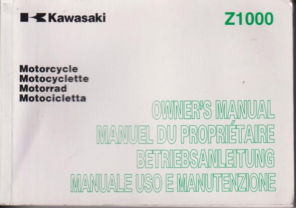 Kawasaki Z1000 Instruktieboekje meertalig 2004, Ophalen of Verzenden, Gebruikt