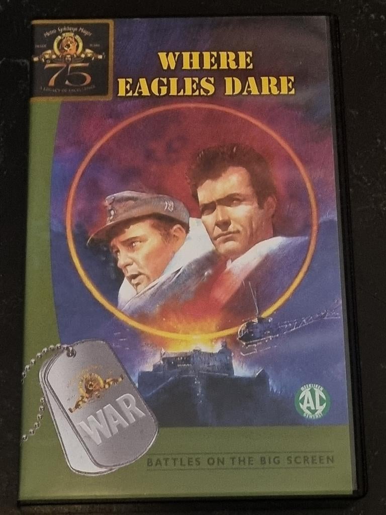 Where Eagles Dare VHS - Actie/Avontuur Klassieker, Cd's en Dvd's, VHS | Film, Zo goed als nieuw, Actie en Avontuur, Vanaf 16 jaar