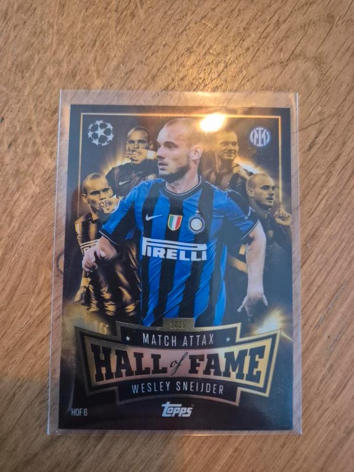 Wesley Sneijder Hall of Fame Match Attax Topps kaart, Verzamelen, Sportartikelen en Voetbal, Zo goed als nieuw, Spelerskaart, Buitenlandse clubs