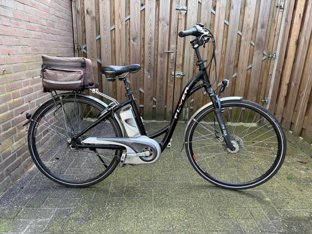 Te koop Mooie elektrische damesfiets Flyer T8 werkt goed, Fietsen en Brommers, Gebruikt, 47 tot 51 cm, 50 km per accu of meer
