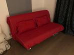 Rode ikea slaapbank/futon PS SOFA, Tweepersoons, Ophalen of Verzenden, Zo goed als nieuw, 200 cm