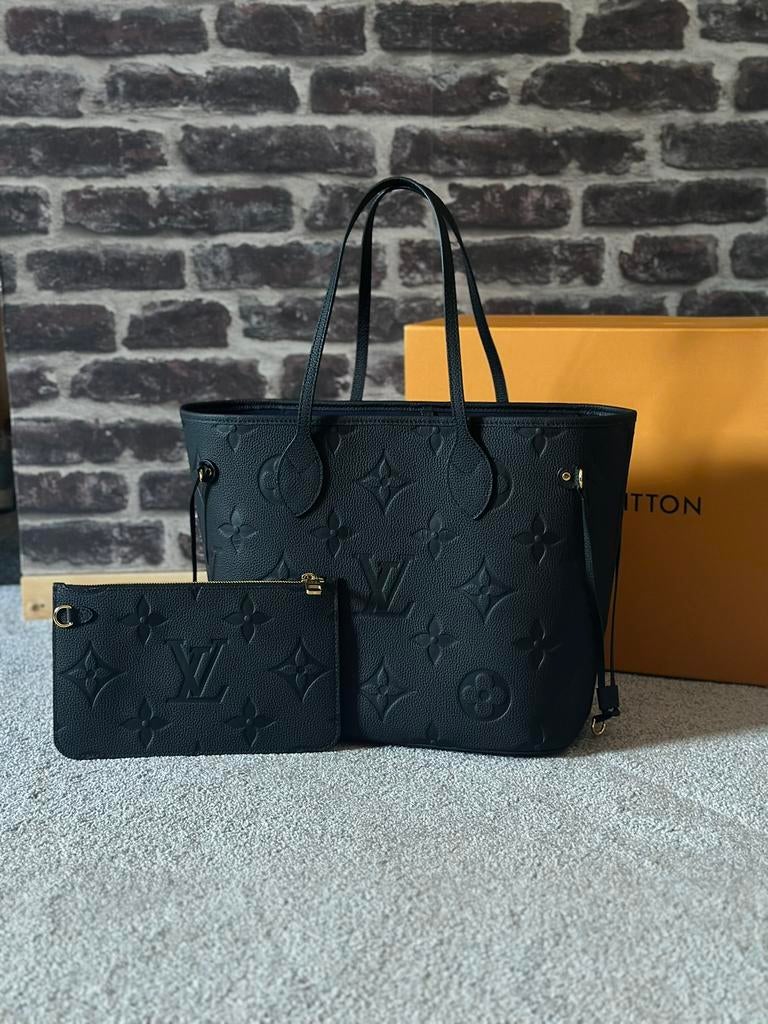 Louis Vuitton Neverfull MM Empreinte Noir | Perfecte staat, Ophalen, Zo goed als nieuw, Zwart, Handtas