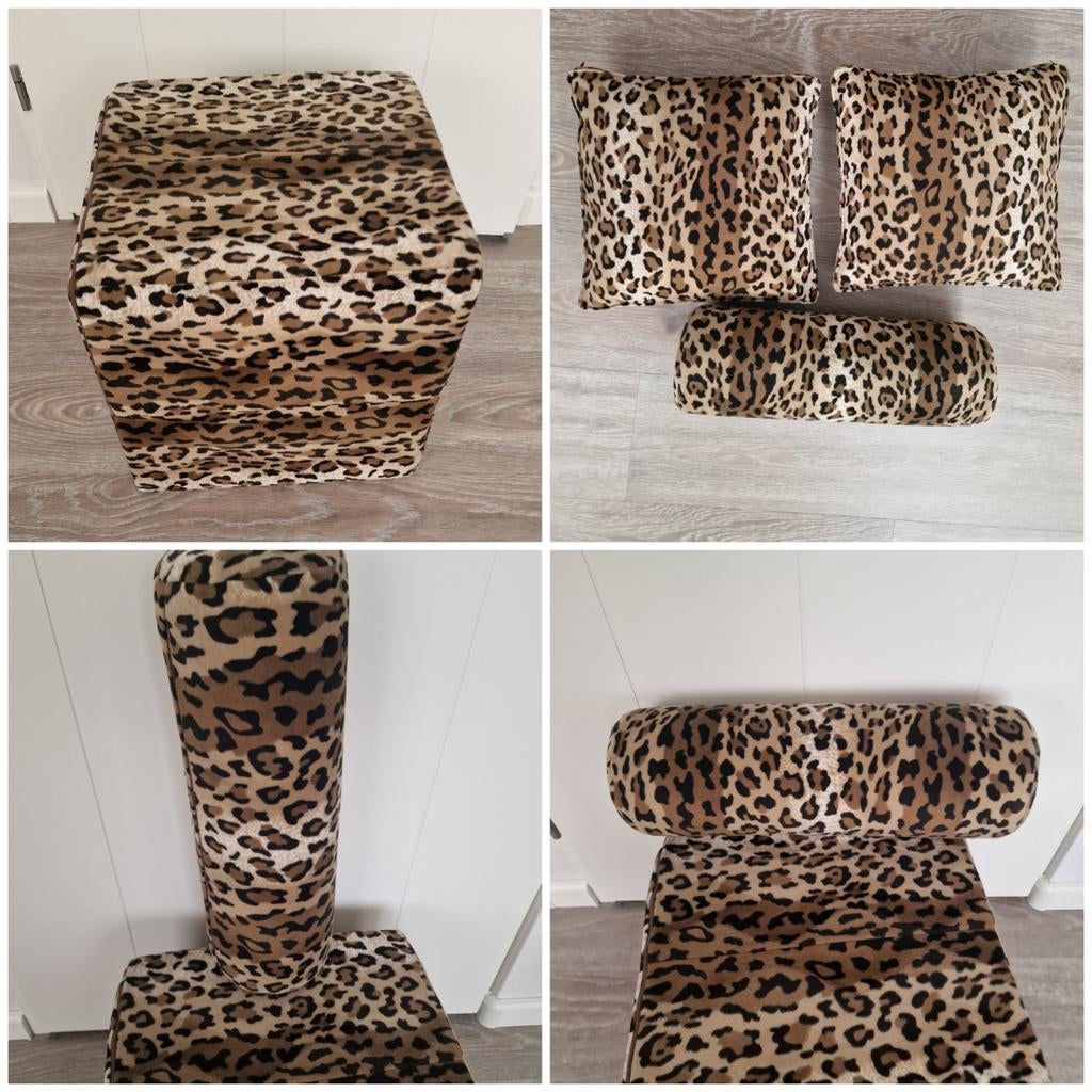 Cheeta kussen poef rolkussen set hotelchique Eric Kuster, Ophalen, Minder dan 50 cm, Rond, Minder dan 50 cm