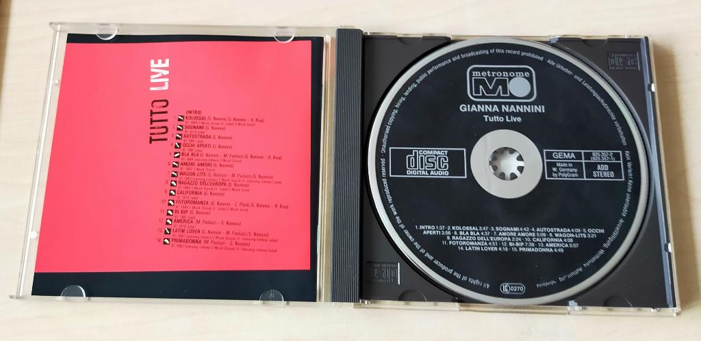 Gianna Nannini & The Primadonnas - Tutto Live CD 1985, Ophalen of Verzenden, 1980 tot 2000, Zo goed als nieuw