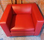 Moderne rode fauteuil, Ophalen, Leer, Zo goed als nieuw, Rood