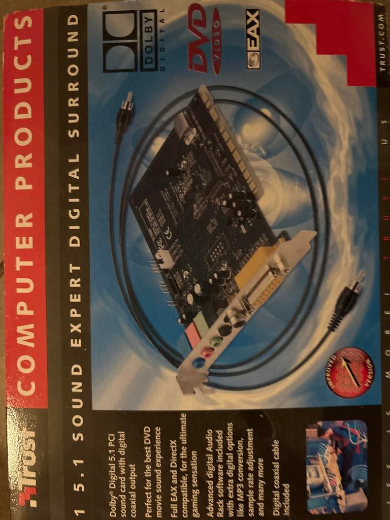 Trust 5.1 Sound Expert Digital Surround PCI geluidskaart, Ophalen, Gebruikt, Intern