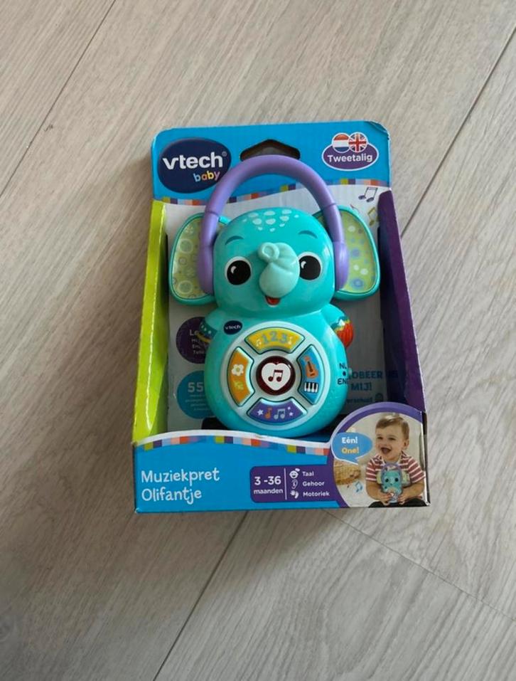 VTech Baby Muziekpret Olifantje - Tweetalig Speelgoed, Kinderen en Baby's, Speelgoed | Babyspeelgoed, Nieuw, Overige typen, Met licht